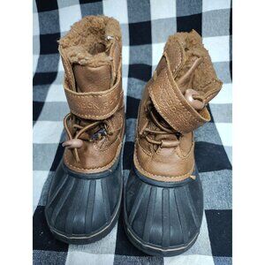 Toddler London Fog Faux Leather Duck Boots Size 9 Y30